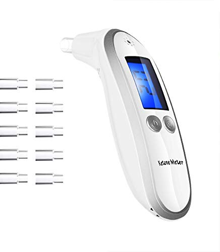 EEK-Brand Ketone Atemanalysator, professionelle Genauigkeit, digitales Keton-Atemmesser, 10 Mundstücke, ideal für Keto-Diät, 180 Tage Geld-zurück-Garantie