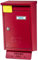 cassetta postale Gaia 400x215 con segnalatore presenza posta e porta pubblicità versione STD-FLAG SMALL ROSSO GRINZ