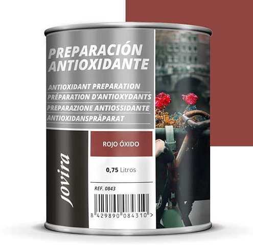 JOVIRA PINTURAS Apprêt Antirouille Métal Traitement de surface antirouille pour métal. Apprêt à usage général, protection totale. (750 Millilitres, Rouge)