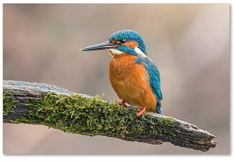 Postereck - 3500 - Eisvogel, Close Up Tier Natur Vogel Baum Wald - Wandposter Fotoposter Bilder Wandbild Wandbilder - Poster - DIN A4-21,0 cm x 29,7 cm