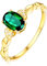 Daesar 750 Gelbgold Ring Damen Oval Smaragd 0.67ct mit Diamond Ehering Gold Ring Verlobung
