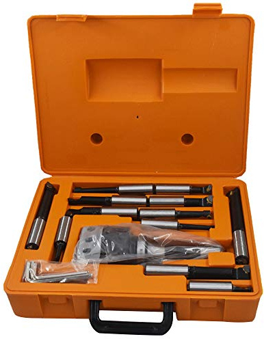findmall 12Pcs 3 Inch Boring Head R8 Shank 3/4 Inch Carbide Boring Bar Boring Head Bar Milling Set