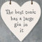Pebble Eleven Mini Rustic Wooden Keepsakes Small Heart Board Gift Signs Shabby Chic Messages (Heart, Best Tonic Gin)