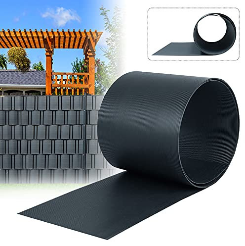 Aufun 30 Stück Hart PVC Sichtschutzstreifen Sichtschutz Windschutz Garten Doppelstabmattenzaun für Gartenzaun, Balkon, Anthrazit