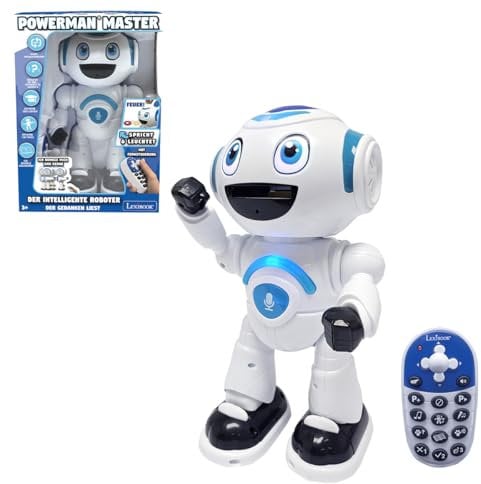 Lexibook - Powerman Master Interactive Toy Robot Reads in the Head Toy for Children Dancing Plays Music Animal Quiz STEM Programmable Remote Control Robot Junior - ROB25DE