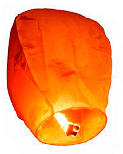 Acan Pack de 12 farolillos voladores de Papel con luz, de 96 x 38 x 50 cm, para Celebraciones. Set de 12 Mini Globos de Papel para lanzar, Juego de 12 linternas voladoras realizadas en Papel