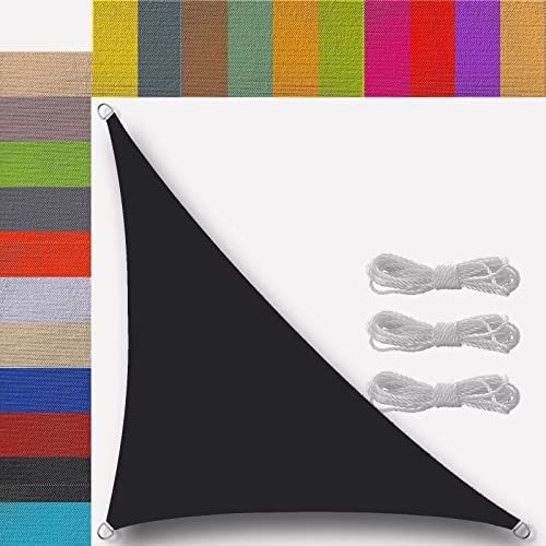 Voile d’ombrage 6x6x8m pour Patio Anti 95% UV avec Corde Libre Voile d'ombrage Serre pour Jardin Patio terrasse Balcon extérieur Anthracite Triangulaire Triangle