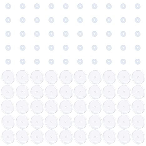 Decentraland 3MM 50 STÜCKE 9MM 50 STÜCKE Klare Piercingscheibe Für Piercing Bump, Drucksilikonohrringe Für Keloide Heilende Pads Bauchnabel Piercing Kit