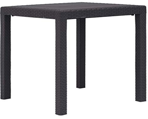 INLIFE Gartentisch Braun 79 x 79 x 72 cm Kunststoff Rattan-Optik