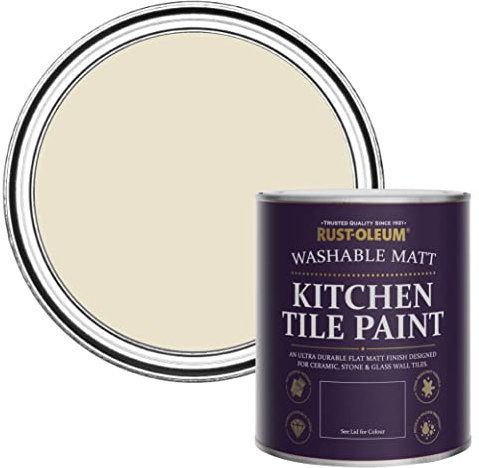 Rust-Oleum Peinture Beige Résistante à l'eau pour Faïence de Cuisine, Finition Mate - Écume 750ml