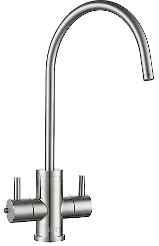 ROLYA 304 Stainless Steel 2 Way Instant Hot and Cold Water Dispenser Boiling Water Faucet Only Brushed Nickel
