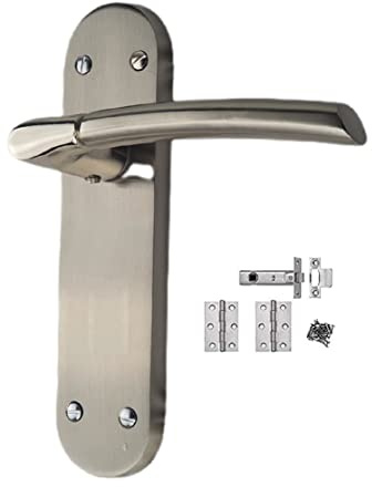 Golden Grace Indiana Door Handles, Satin Stainless Steel, 180mm x 45mm