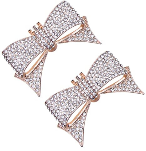 Levemolo Clips Zubehör 1 Paar Verzierungen Jungen Dekorative Flache Schuhe Abnehmbare Zarte DIY-Clips Party-Accessoires Clip Große Schuhe Pumps Handwerk Für Tasche Schmuck Kristall Mädchen