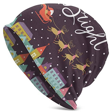 AOOEDM Merry Christmas Slouchy Beanie Cap Strickmütze für Männer Frauen Fisherman Beanie Mütze Skull Cap Hut Unisex Geschenk