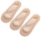 LegendTech 3D Foot Massage Padded Lady Invisible Socks, No-Show Arch Support, Sponge Cushion Non Slip Massage Socks For Plantar Fasciitis & Heel Pain (3 pairs Brown, One Size)