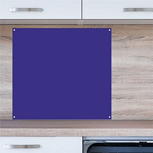 INDIGOS UG Küchenrückwand Platte für Fliesenspiegel - blau - 60x65 cm - Spritzschutz Aluverbundplatte hitzebeständig - Rückwand Küche modern abwischbar - Herd & Ofen - Wandverkleidung