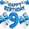 9. Geburtstagsdeko Junge, Luftballon 9 Geburtstag Blau, 9. Geburtstag Dekoration Blau, 9 Jahr Geburtstagsdeko Blau, Luftballon 9 Geburtstag für Mädchen Jungen 9 Jahr Party Deko