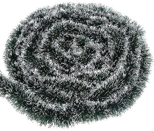 3 Stück 2m×11cm Weihnachts Lametta Girlande Weihnachtsdeko Girlanden Künstliche Weihnachtsgirlande Dekoration Für Weihnachtsbaum Wand Tür Hochzeit Geburtstag Party Festival Dekoration,Dunkelgrün