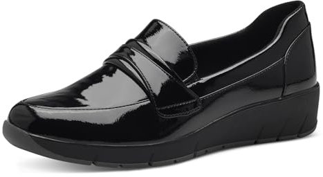 Jana Chaussons pour Femme 8-24666-43 Mocassin, Noir laqué, 41 EU Large