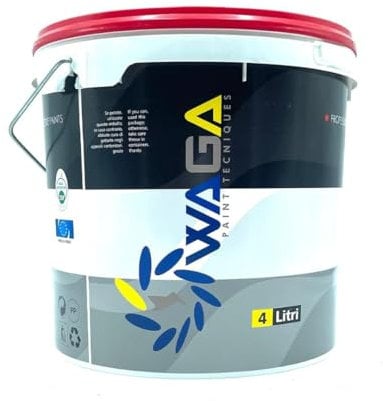 WAGA PAINT TECNIQUES Pittura al Quarzo Bianca per Interni ed Esterni 4L Traspirante, Supercoprente e Idrorepellente, Finitura Liscia