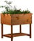 dobar® Hochbeet Kubus 2.0 inkl. Pflanzfolie und Ablage - Hochbeet für Garten aus Holz - 78 x 58 x 78 cm - Braun