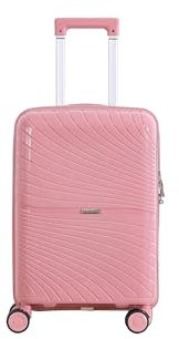 Pierre Cardin - Valise trolley rigide avec roulettes pivotantes 55x38x20, rose, 55 centimeters x 38 centimeters x 2E+1 centimeters, Trolley