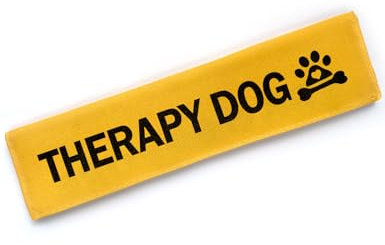 Cgvovgr Yellow Therapy Dog Leash Sleeve and Tag Alert Patch for Service, Emotional Support or Pet Dogs