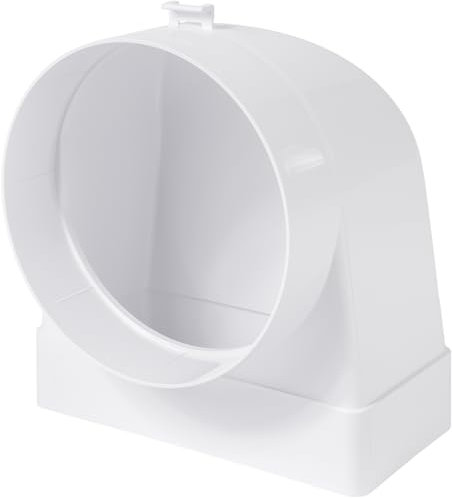 Vent Systems 150 x 75 mm rechteckiger 90° Winkelkanal Verbinder – Übergang zu Rohr mit Ø125 mm - Lufteinlass, Auslasskupplung für HVAC-Systeme - Lüftungsanschluss für Heizung, Kühlung