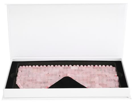 Masque pour les yeux en Jade, Anti-âge, masque de sommeil Facial, masseur rafraîchissant, bandeau pour les yeux, masque de sommeil Premium, apaise la Fatigue oculaire (Rose Quartz)