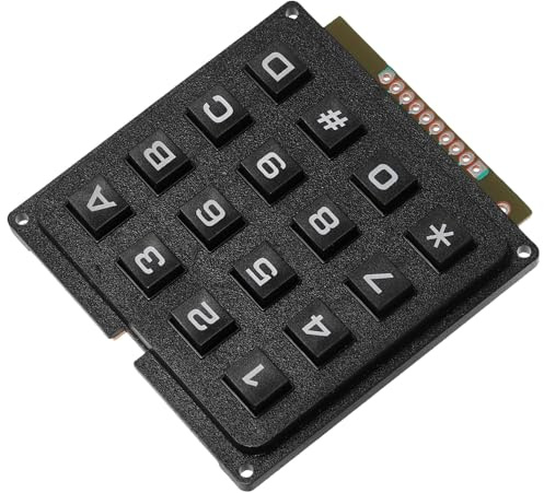 Anneome Tastenfeld Benutzerfreundlich und Langlebig Schaltermodul aus Kunststoff mit 16 Tasten Matrix Tastaturarray Schwarz Geeignet für Industrielle Umgebungen und Mikrocontroller