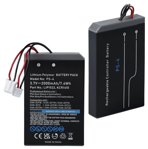 NEWASHAN 2 x Batteria LIP1522 KCR1410 compatibile con Sony PS4 V1 V2 Playstation 4 Controller Wireless DualShock 4 Slim Pro Controller CUH-ZCT1E CUH-ZCT2 3,7 V 2000 mAh Li-ION Batteria Accu 2