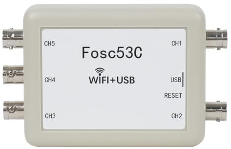 Mzpeldxk Oscilloscope USB Wi-Fi Fosc53C 1 M Entrée Synchrone à 5 Canaux Oscilloscope Portable pour Réparation Électrique Automobile