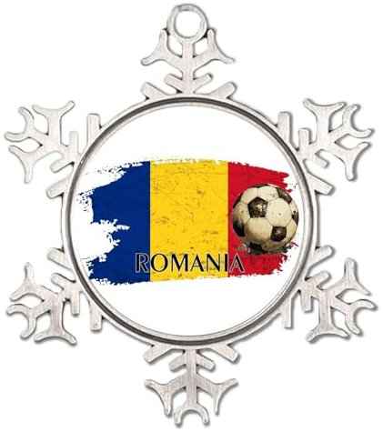 Fußball-Thema, Rumänien, Weihnachtsbaum, hängende Ornamente, runde Weltländer, Flagge, internationales Festival, lustiges Andenken, globale Welt-Flagge, Reise, Sammlerstück, Geschenk für