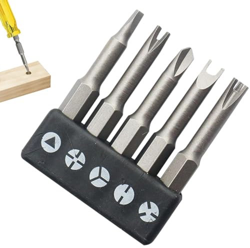 Cacciavite Bit Set, Triangolo Inserto Avvitatore Punte 5 Pz Set Di Punte Per Cacciavite A Forma Di U, Robusto Utensile Per Cacciavite Interno Triangolare Tipo (1,97x0,25 Pollici)