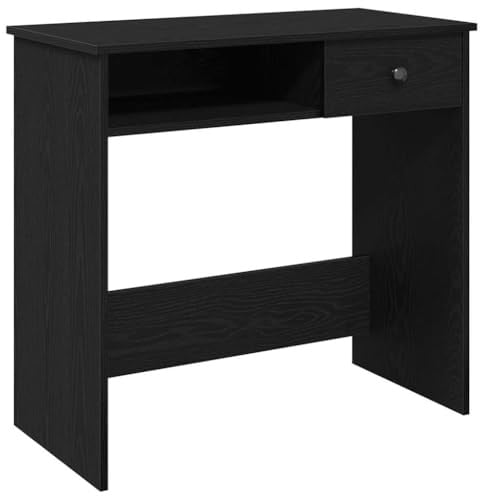 vidaXL Schreibtisch Schwarz 80x40x75 cm Holzwerkstoff, Bürotisch, Tisch, PC-Tisch, Computertisch, Laptoptisch, Arbeitstisch, Studiertisch, Büromöbel