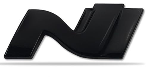 SJSHOPS Auto Emblem für Hyundai Elantra Veloster Kona i20 i30 N Line,Auto Buchstaben Logo Buchstaben 3D Aufkleber,Auto Emblem Logo Aufkleber 3D Metall Emblem Auto Aufkleber,Aufkleber Mit Autologo,I