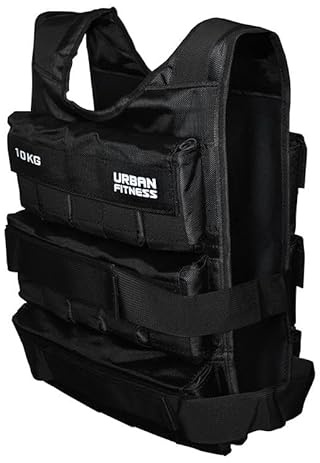 Urban Fitness Adjustable Weighted Vest, Fully Adjustable Weight for Men Women, Running Workout Walking Strength Training Fitness Cardio, Weight Loss, Home Gym Equipment, Black