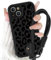Yirlbey Coque pour iPhone 13 Mini avec Cordon de Bracelet, Silicone Étui avec Aesthetic Noir Léopard Motif Design, Antichoc Protection Housse avec Lanyard Cover Case pour iPhone 13 Mini 5,4, Vache