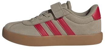 adidas Unisex Kinder VL Court 3.0 Hook and Loop Shoes Kids, Blanch Cargo/Pure Ruby/Gold met., 31 1/2 EU
