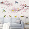 2PCS Wandtattoo Kirschblüte Blumen Rosa Wandaufkleber Blüten Vögel auf Baum Ast Wandsticker Wohnzimmer Schlafzimmer Mädchenzimmer Wanddeko（30 * 90cm）