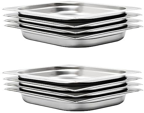 WSJHUHK Gastronorm Contenitori 8 pz GN 1/2 40 mm Acciaio Inox