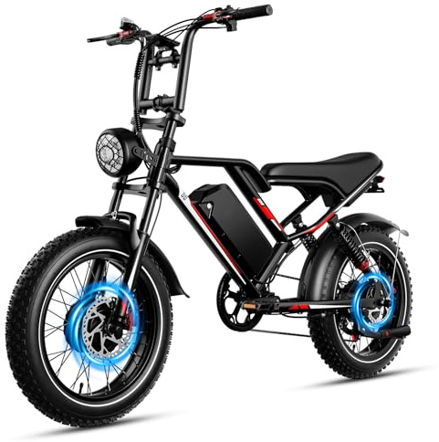 Aimittie Bici Elettrica Per Adulti Da 20/26, 7 Velocità con Bicicletta Elettrica 48V 15/18/25Ah, 25km/h & Autonomia di 80/120km E-bike Per Pendolari Urbani, Batteria Rimovibile, IP65 impermeabile