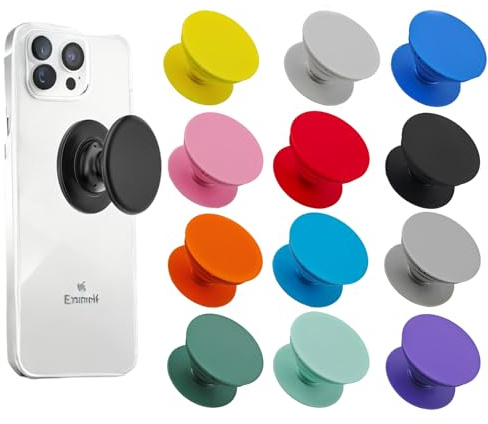 PYRUVAE 16 Stücks Handy Ring Griffhalter, Ausziehbarer Sockel und Griff für Smartphones und Tablets, Handy-Griff mit ausziehbarem Ständer, Selbstklebender Griff, Mehrfarbig
