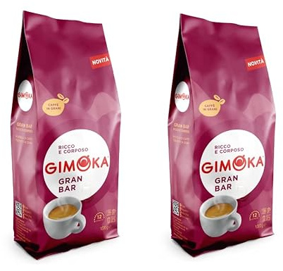 Gimoka - Gran Bar, Italian Espresso Coffee Beans, Light Roast (2 packages of 1 kg)