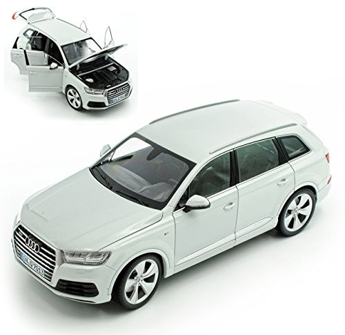 Minichamps A-U-D-I Q7 4M 2. Generation Weiss Ab 2015 1/18 Modell Auto mit individiuellem Wunschkennzeichen