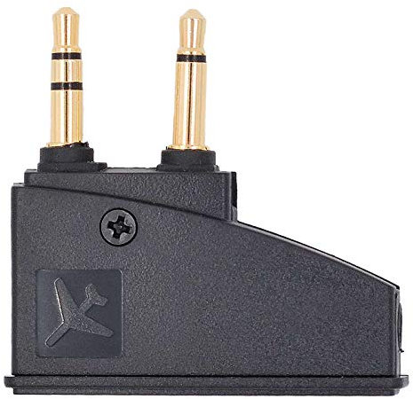 Valefod Airplane Headphone Adapter for Bose QuietComfort 2 QC3 QC15 QC25 QC35 SoundLink AE2 AE2W and more Headphones, Golden Plated 3.5mm Jack