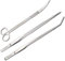 FEITA Aquarium Pinzetten Set Langes Edelstahl Gebogenes & Gerades Aquarium Fütterungspinzette Scherenwartungswerkzeug Kit (3 Stück)