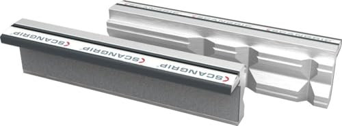 Scangrip Magnet-Schonbackenpaar P 125 mm 06.3125 (für Schraubstöcke Zubehör Magnet-Schutzbacke Riffelbacken Schonbacken Schraubstockbacken) Backenbreite: 125 mm
