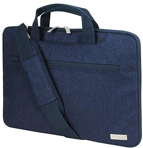 TECHGEAR Funda para 12.8-13.3 computadoras portátiles, Bolsa portátil multifuncional para computadora portátil con correa ajustable para el hombro, Correa de equipaje y manijas supresibles