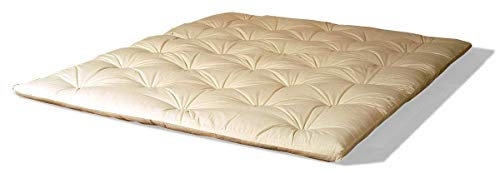 Futon Shiatsu oder Shiatzu Matratze 140x200, aus 100% Reiner Baumwolle, ca. 4-5 cm hoch, faltbares Futon, auch für Massage, Yoga oder Camping. + Transportbeutel Fuer Futon Shiatsu